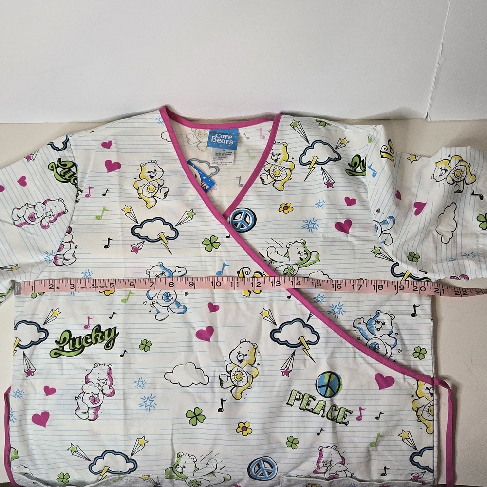 Care Bears Adorable Pink & White Scrub Top Measures Like A Large (Labled S) 2008 - Picture 12 of 15